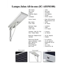 Solar Street Light PJU All in one 100watt AIOM Icom  3
