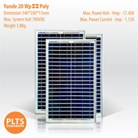 Yunde Solar Panel 20 Wp Poly