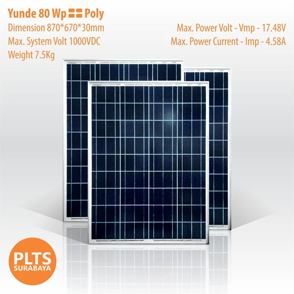 Yunde Solar Panel 80 Wp Poly