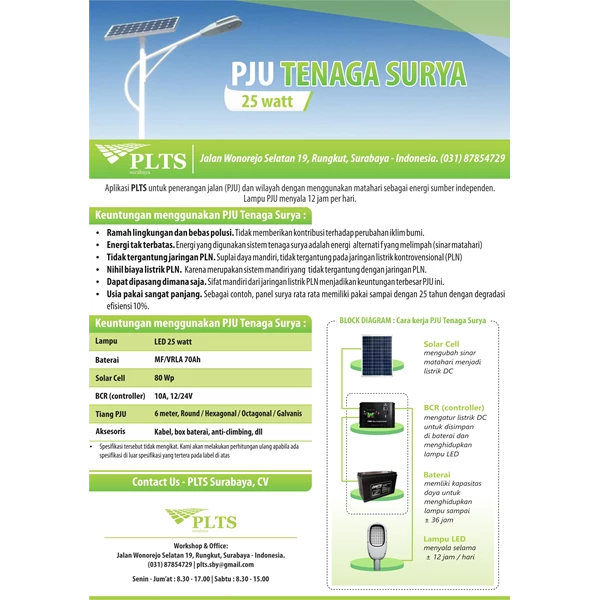 PJU Solar Cell 25 Watt 