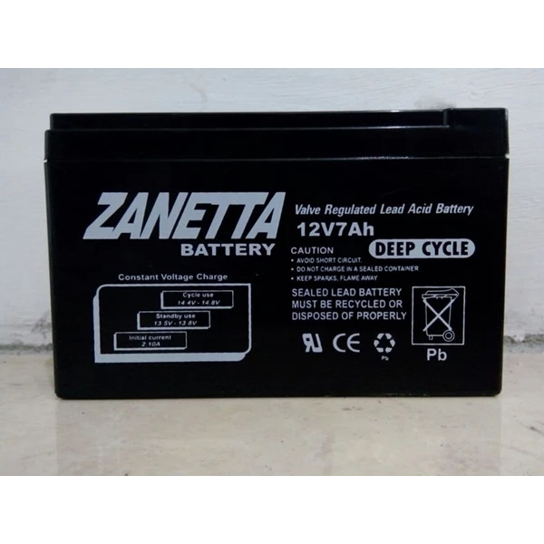 Battery Gel Vrla Deepcycle Merk Zanetta 12v 7ah 