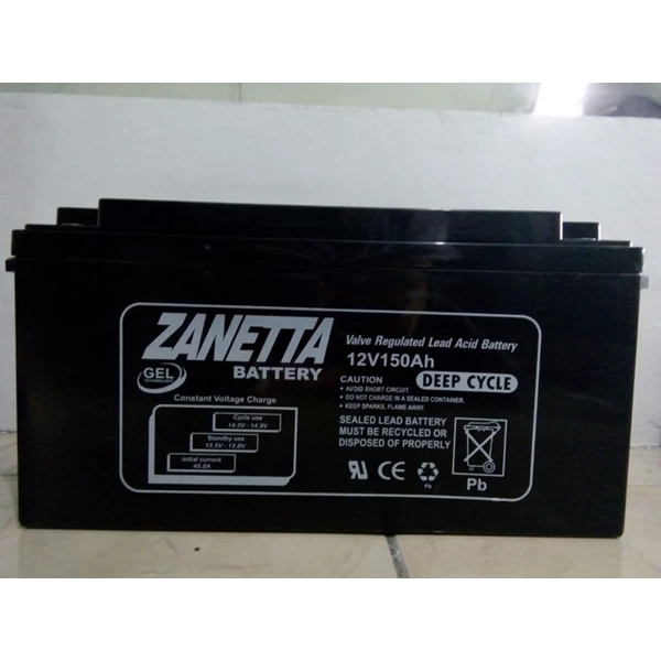 Accu / Baterai VRLA Gell Zanetta 12 V 150 AH untuk solar cell