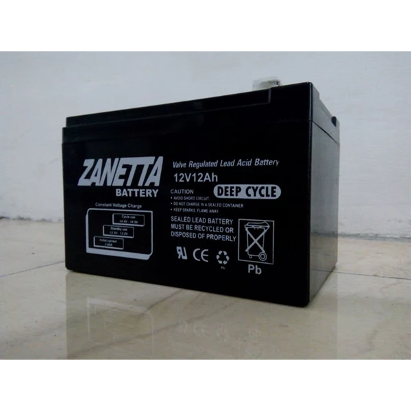 Baterai Solar Panel VRLA Deepcycle Gel Zanetta 12v 12ah untuk Solar Panel UPS dan sepeda listrik
