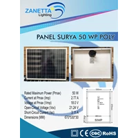 Solar Panel / Solar Cell / Tenaga Surya 50wp Polycrystalline Merk Zanetta 