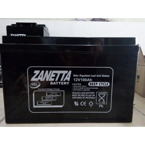 Baterai/Accu Vrla Deepcycle Gel Zanetta 12v 100ah